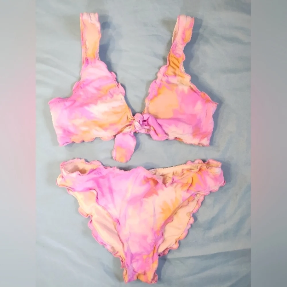 Hobie tie dye ruffle detail bikini - Picture 1 of 6